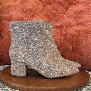 Elegant Rhinestone Ankle Boots